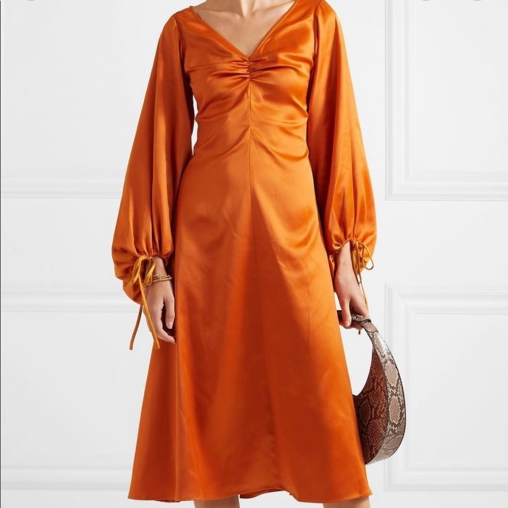 STAUD NWT Sofia yellow balloon sleeve Dress. Sz 6 🍋 - Picture 5 of 5